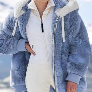 Hooded Outdoor Warm Thick Faux Plush Coat Winter Overcoat Jacket ❄️🧥💕